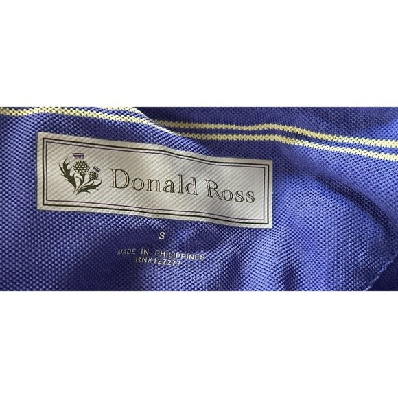 DONALD ROSS Polo Shirt Golf Purple Stripes Short Sleeve Size Small - Picture 4 of 9